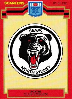 1986 Scanlens #81 Crest - Bears Front